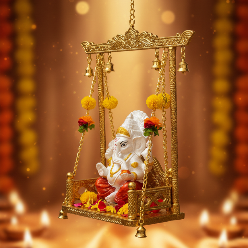 Handcrafted Silver Ganesha Idol