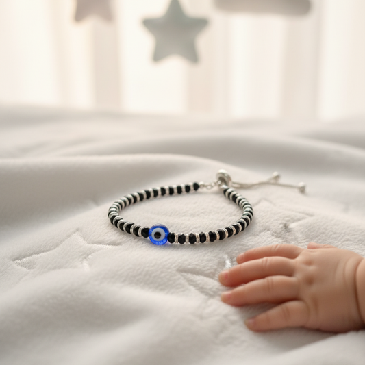 Baby Sterling Silver Evil Eye Bracelet Pair