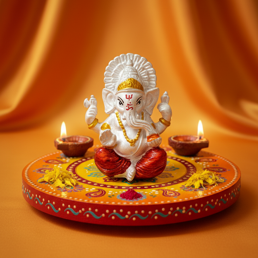 Handcrafted Silver Ganesha Idol