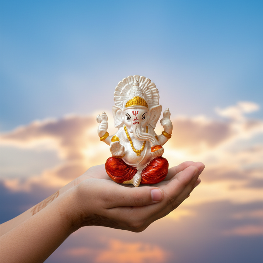 Handcrafted Silver Ganesha Idol